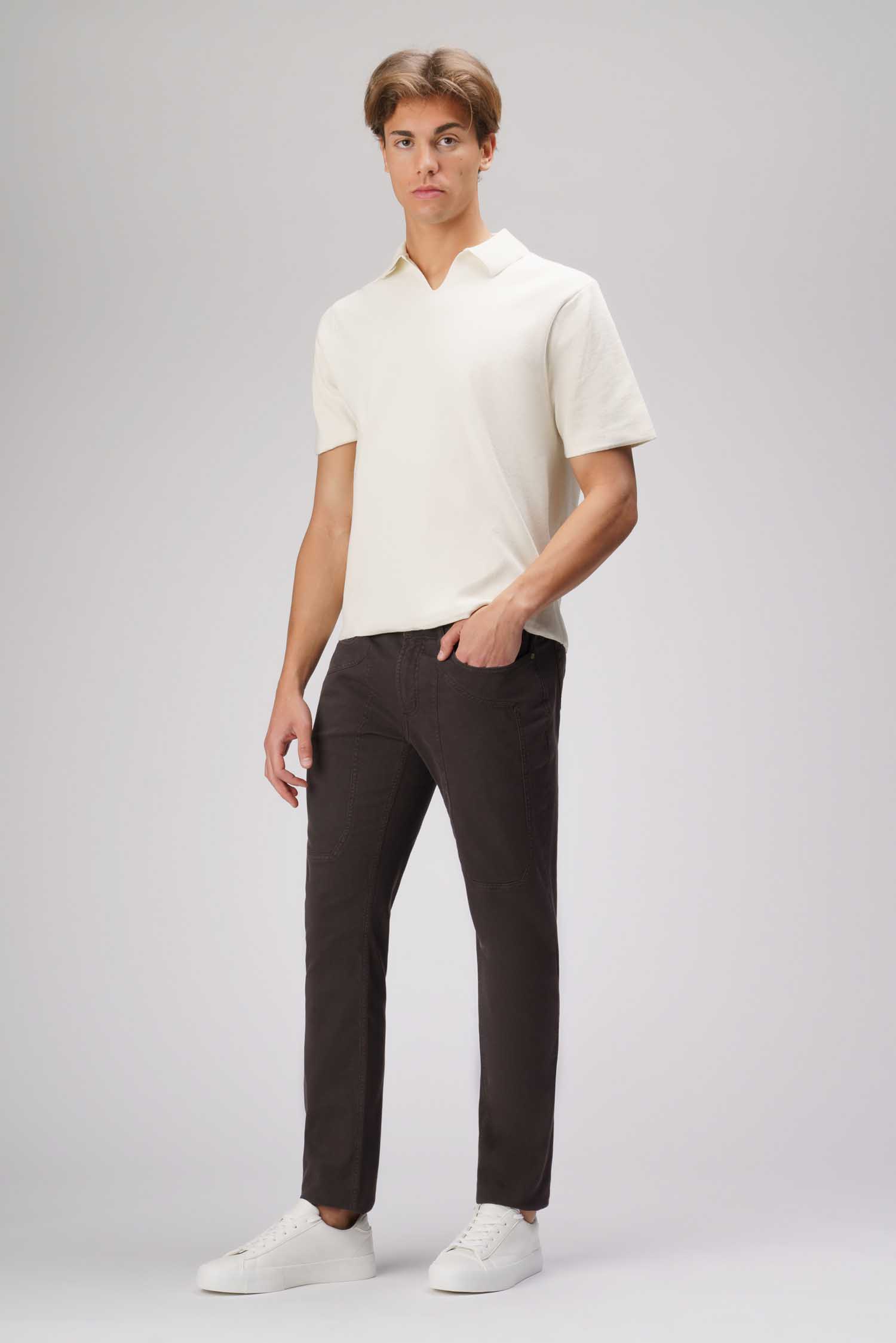 Jeckerson John - Pantalone 5 tasche con toppa in nido d'ape marrone 2025
