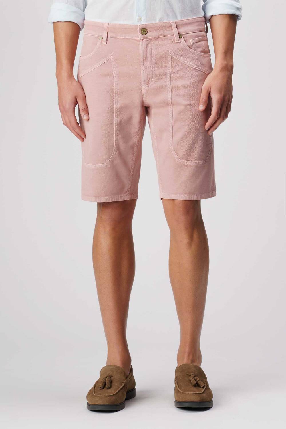Jeckerson Jayden - Bermuda con toppa in nido d'ape rosa chiaro Consegna Veloce