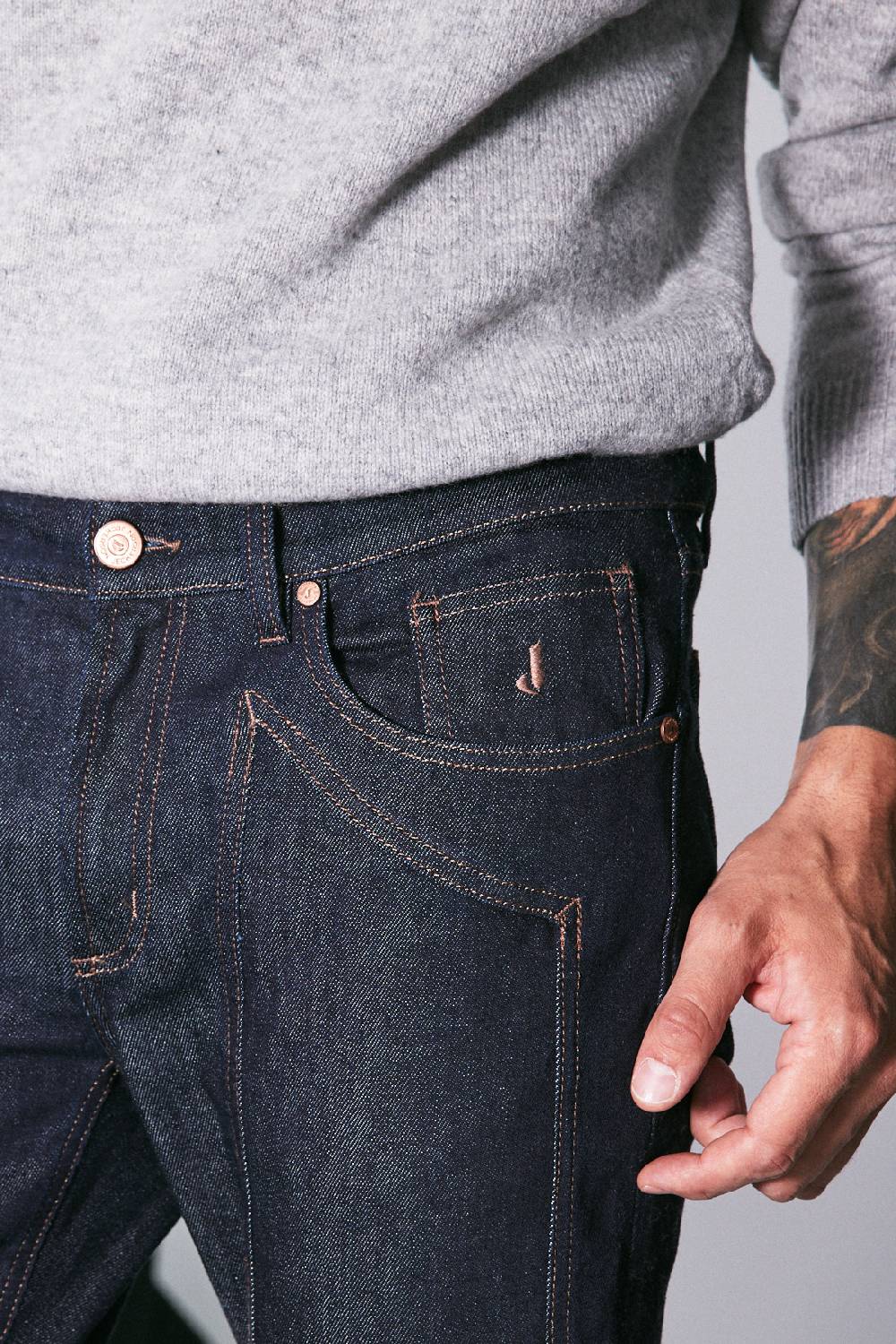 Jeckerson Pantalone 5 tasche con toppa in denim Shopping Online
