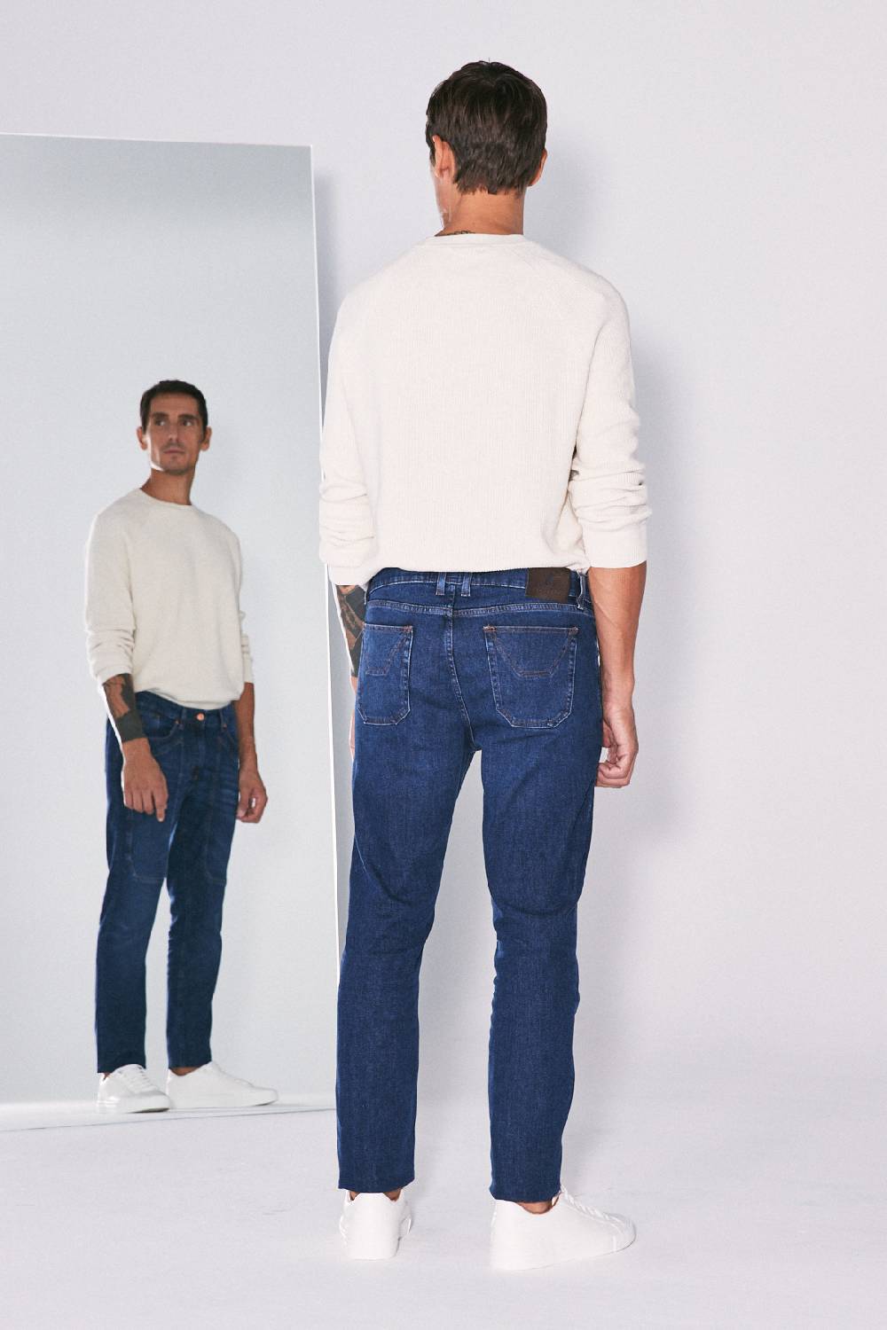 Jeckerson Pantalone 5 tasche con toppa in denim Shopping Online