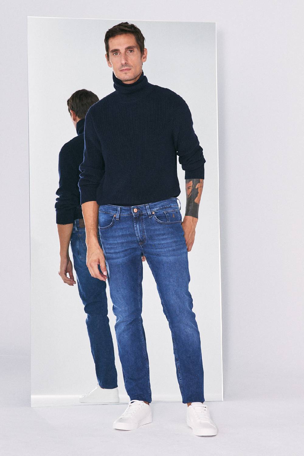 Jeckerson Pantalone 5 tasche slim fit in denim Prezzo Ridotto
