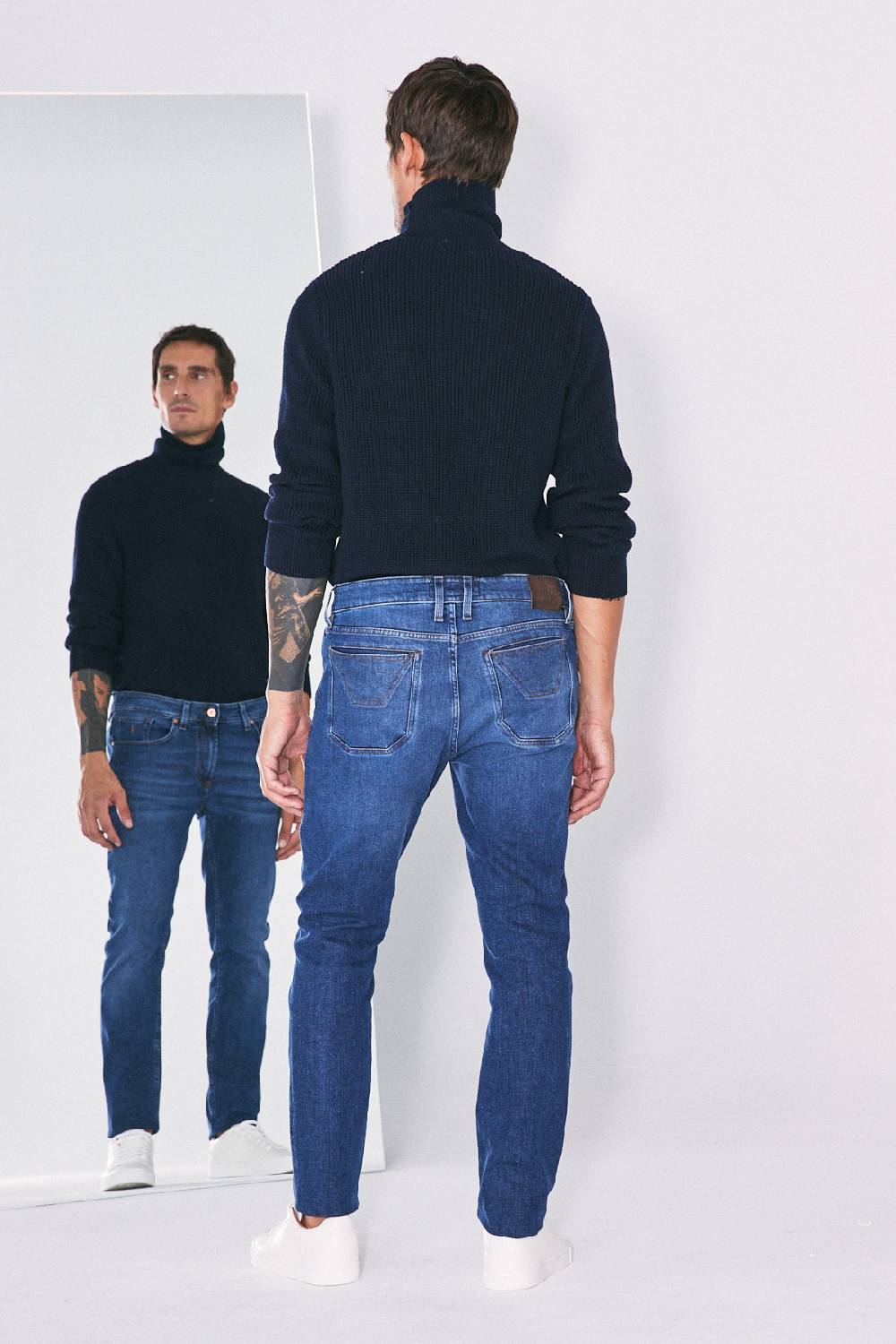 Jeckerson Pantalone 5 tasche slim fit in denim Prezzo Ridotto