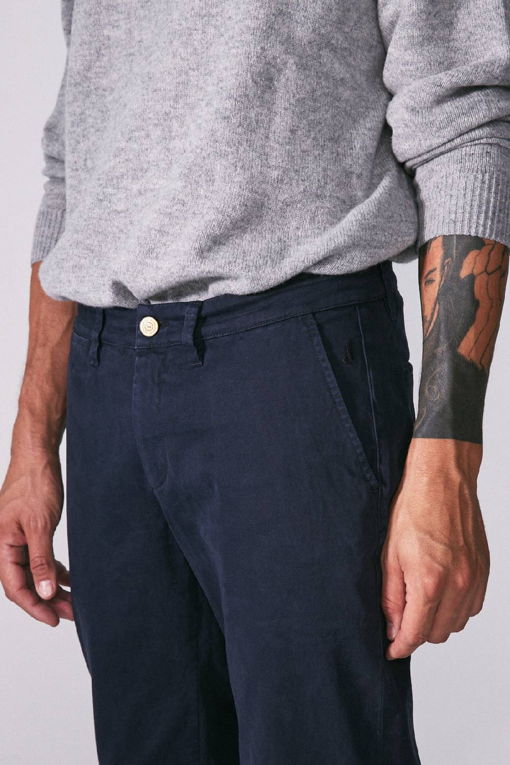 Jeckerson Chino in raso stretch con risvolto Offerta Pasqua