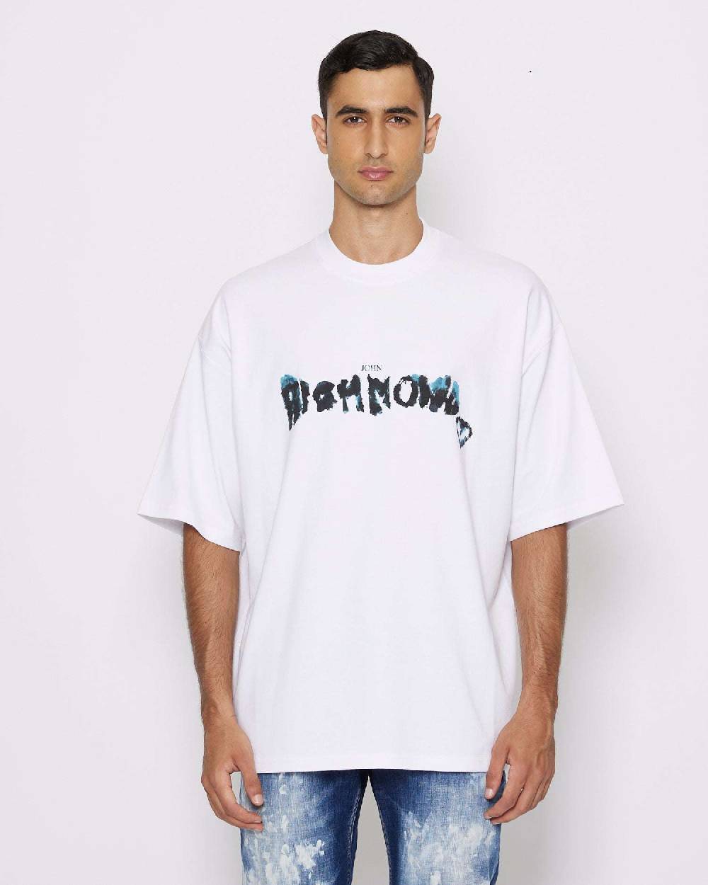 John Richmond T-shirt over con logo sul davanti Promozione
