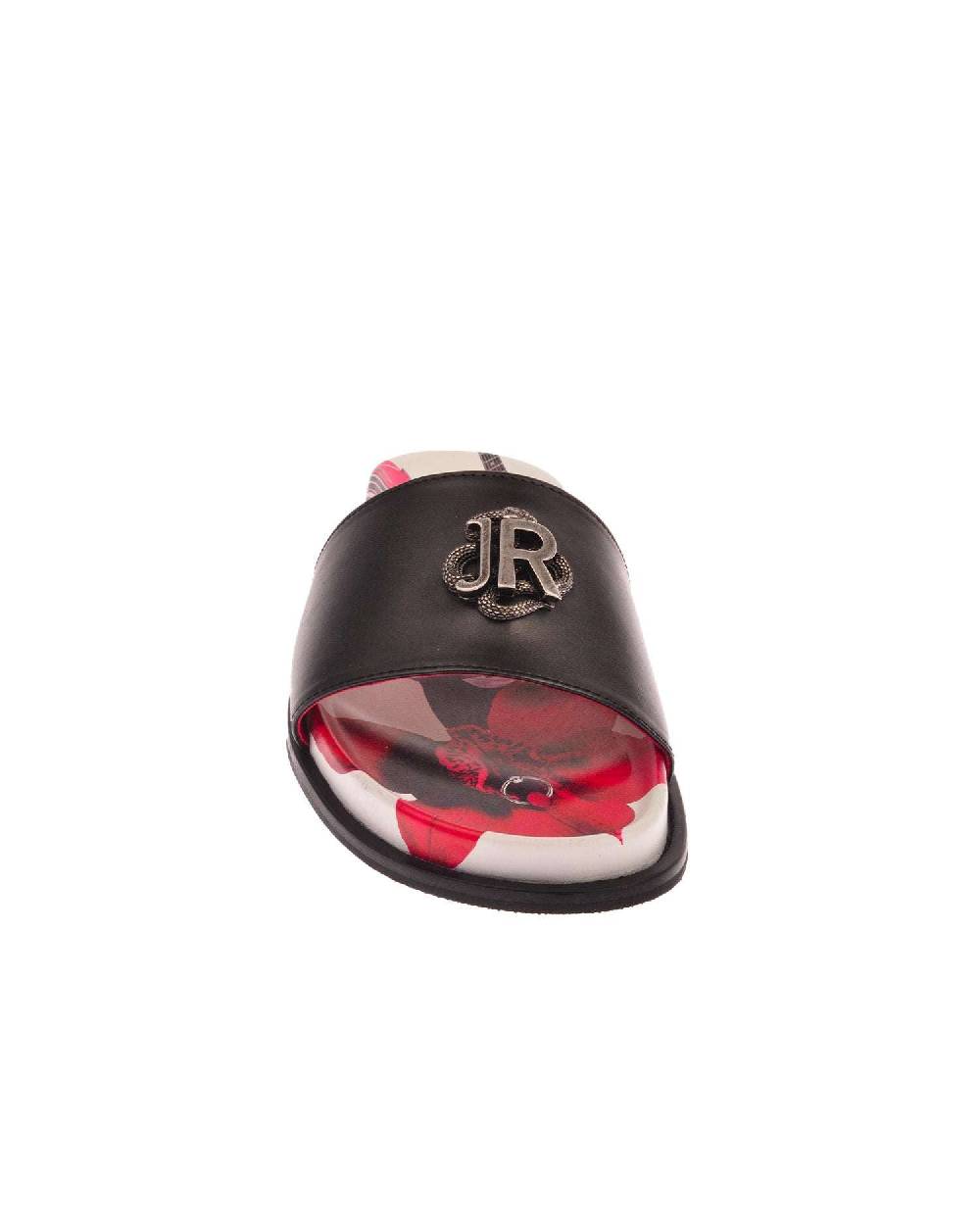 John Richmond Sandalo con fascia larga con logo JR metallico Offerte
