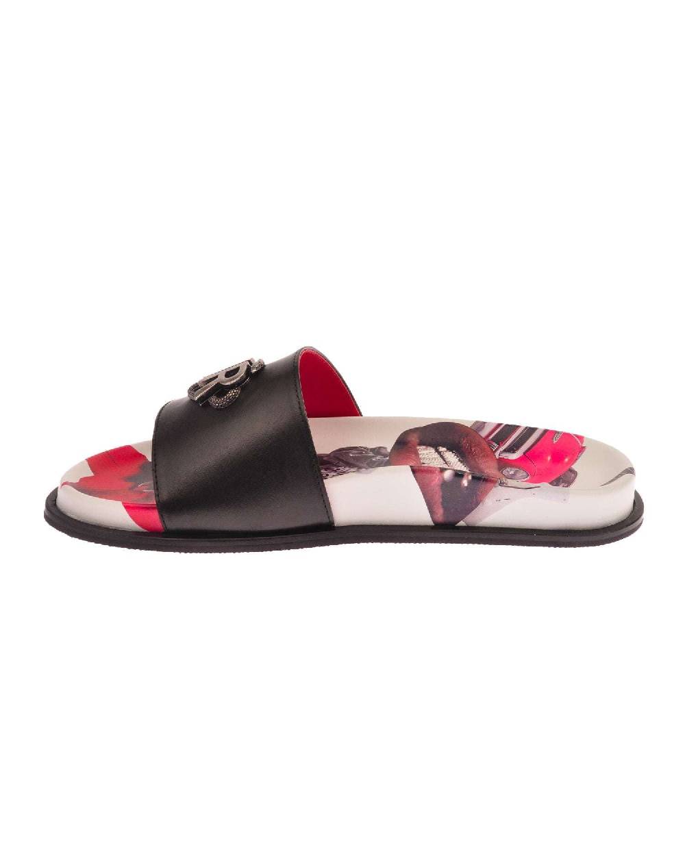 John Richmond Sandalo con fascia larga con logo JR metallico Offerte