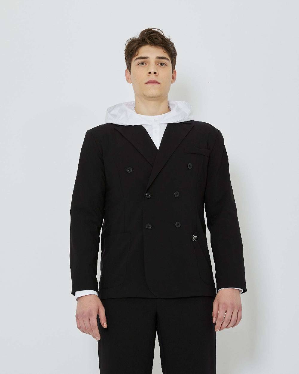 John Richmond Blazer doppiopetto con etichetta metallica logata Presa