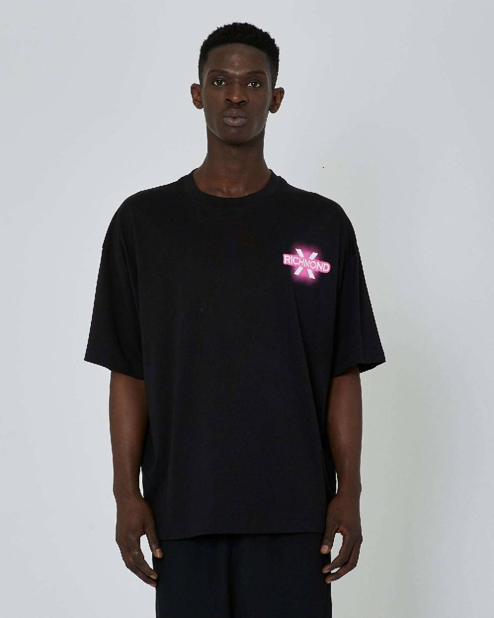 John Richmond T-shirt con grafica applicata sul retro e logo impresso sul davanti Offerte