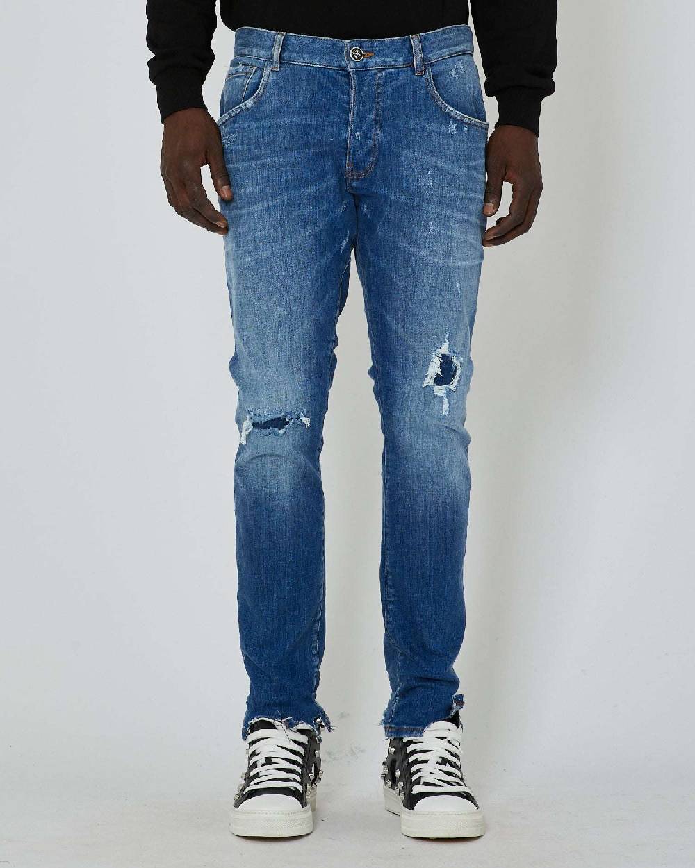 John Richmond Jeans slim con strappi sul davanti Italia