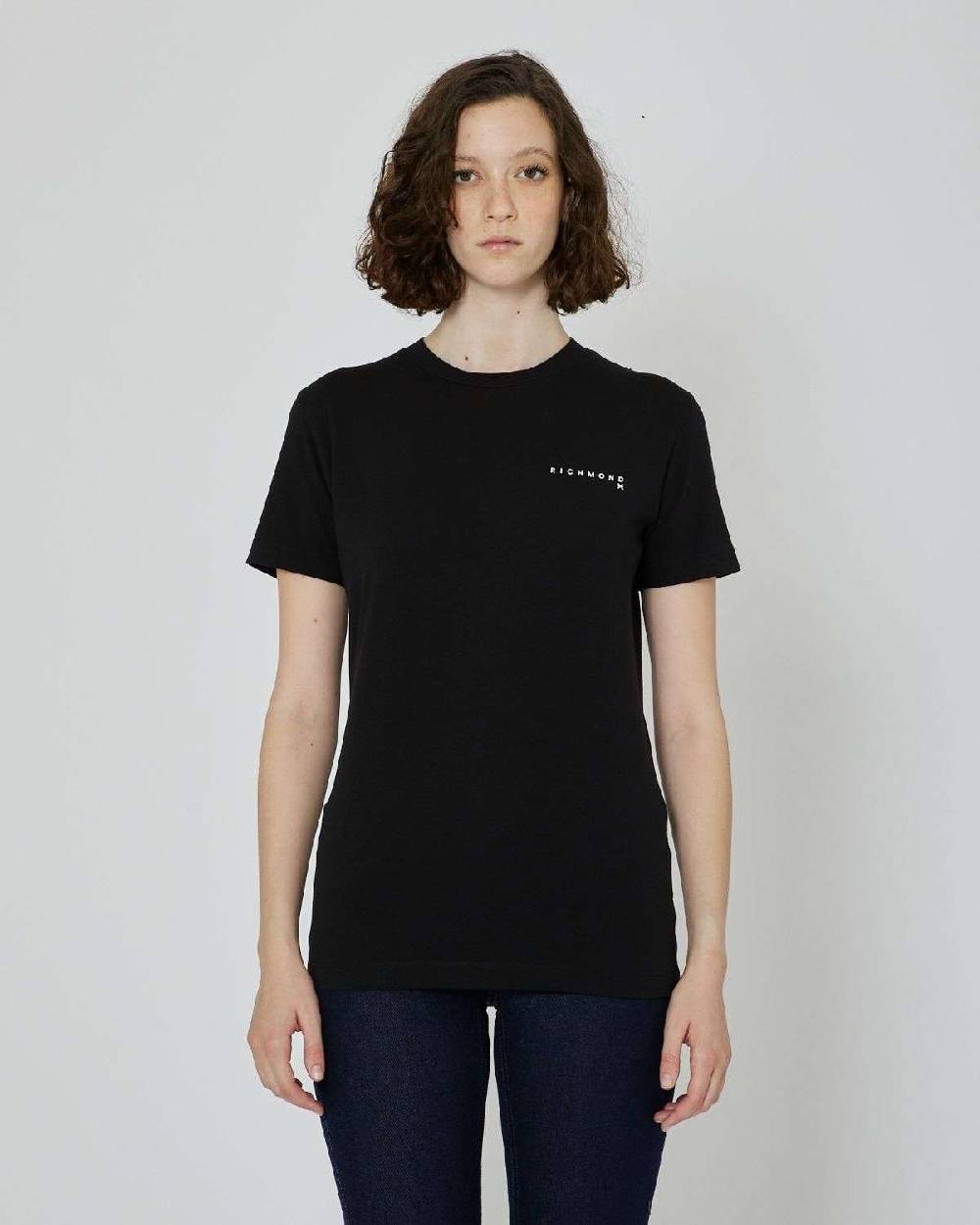 John Richmond T-shirt con logo a contrasto sul davanti Promozione Limitata