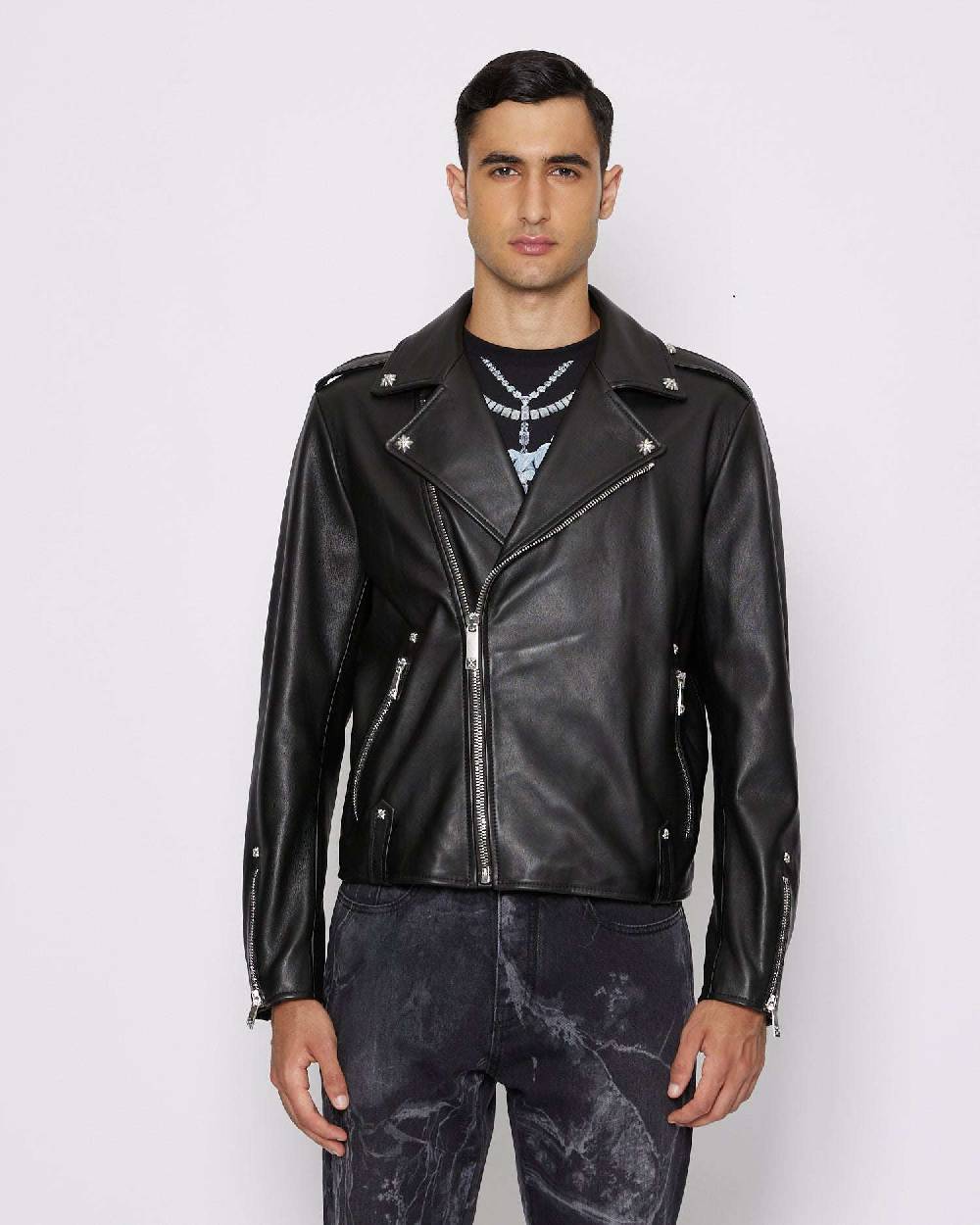 John Richmond Bomber genderless in 100% pelle Vendita Economica