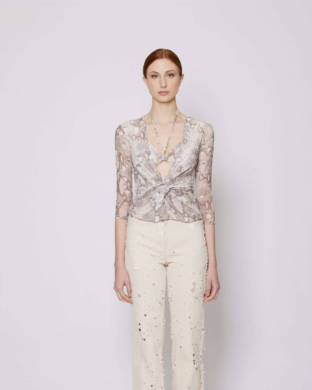 John Richmond Top con pattern In Saldo