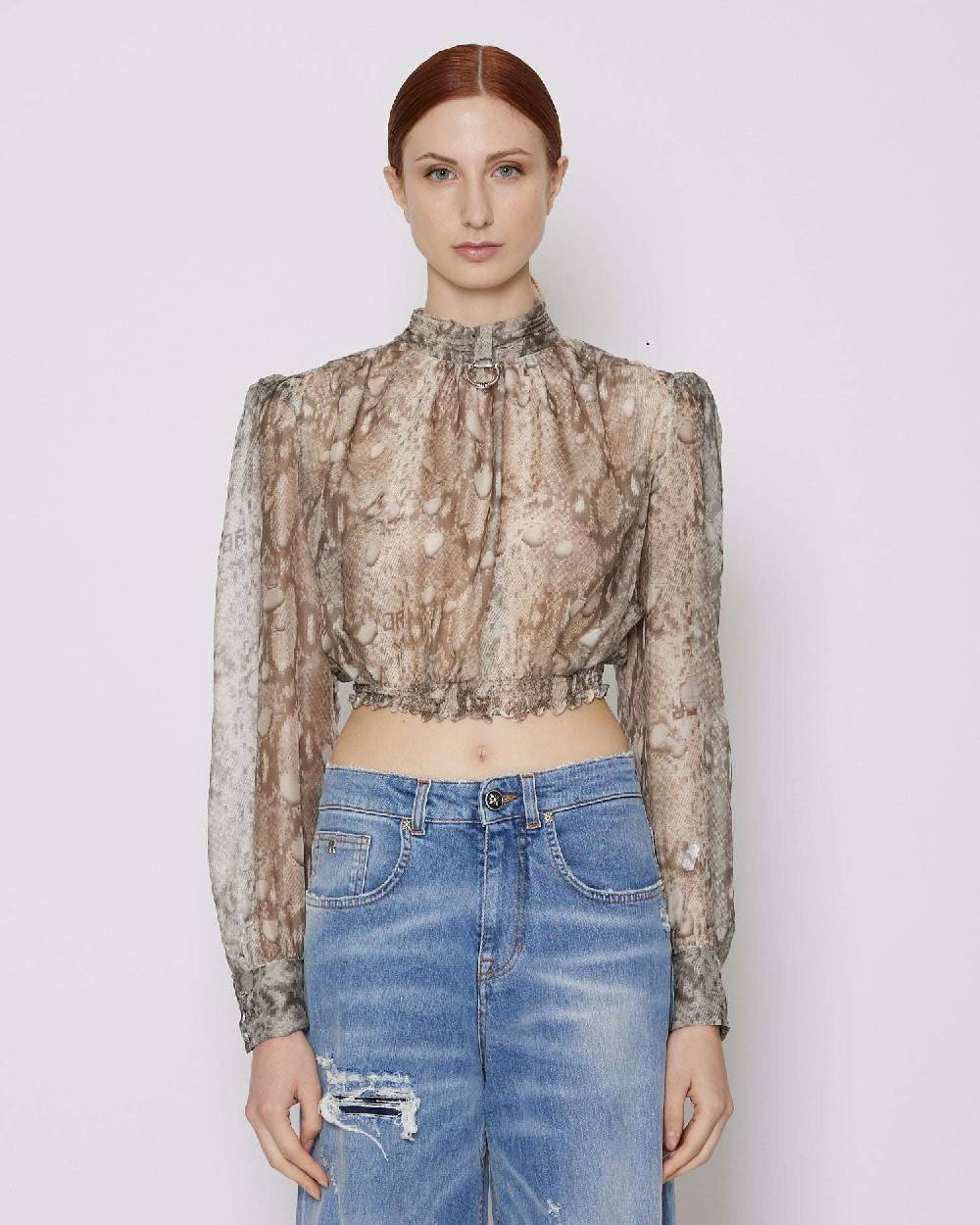 John Richmond Blusa crop con pattern Offerta Pasqua