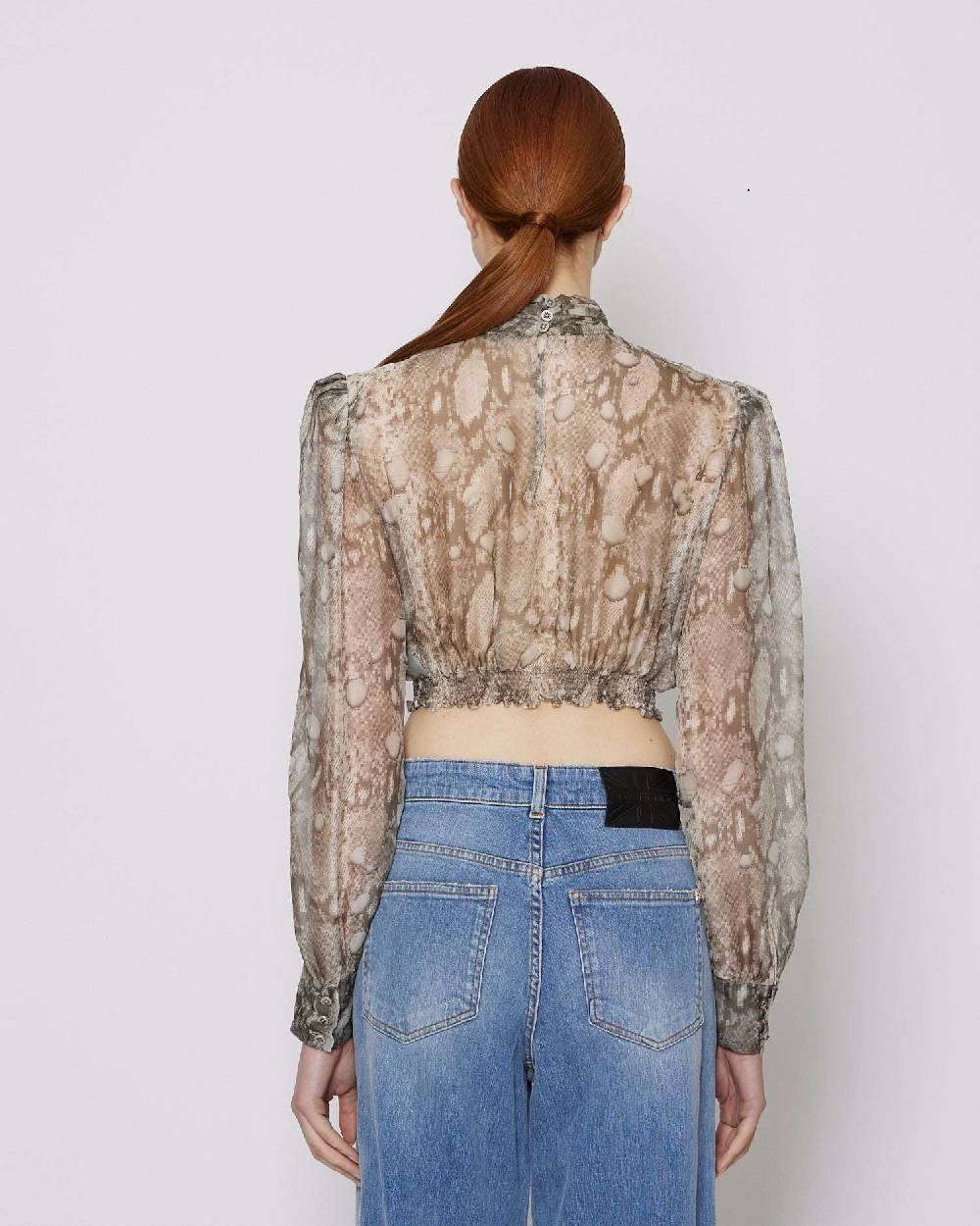 John Richmond Blusa crop con pattern Offerta Pasqua