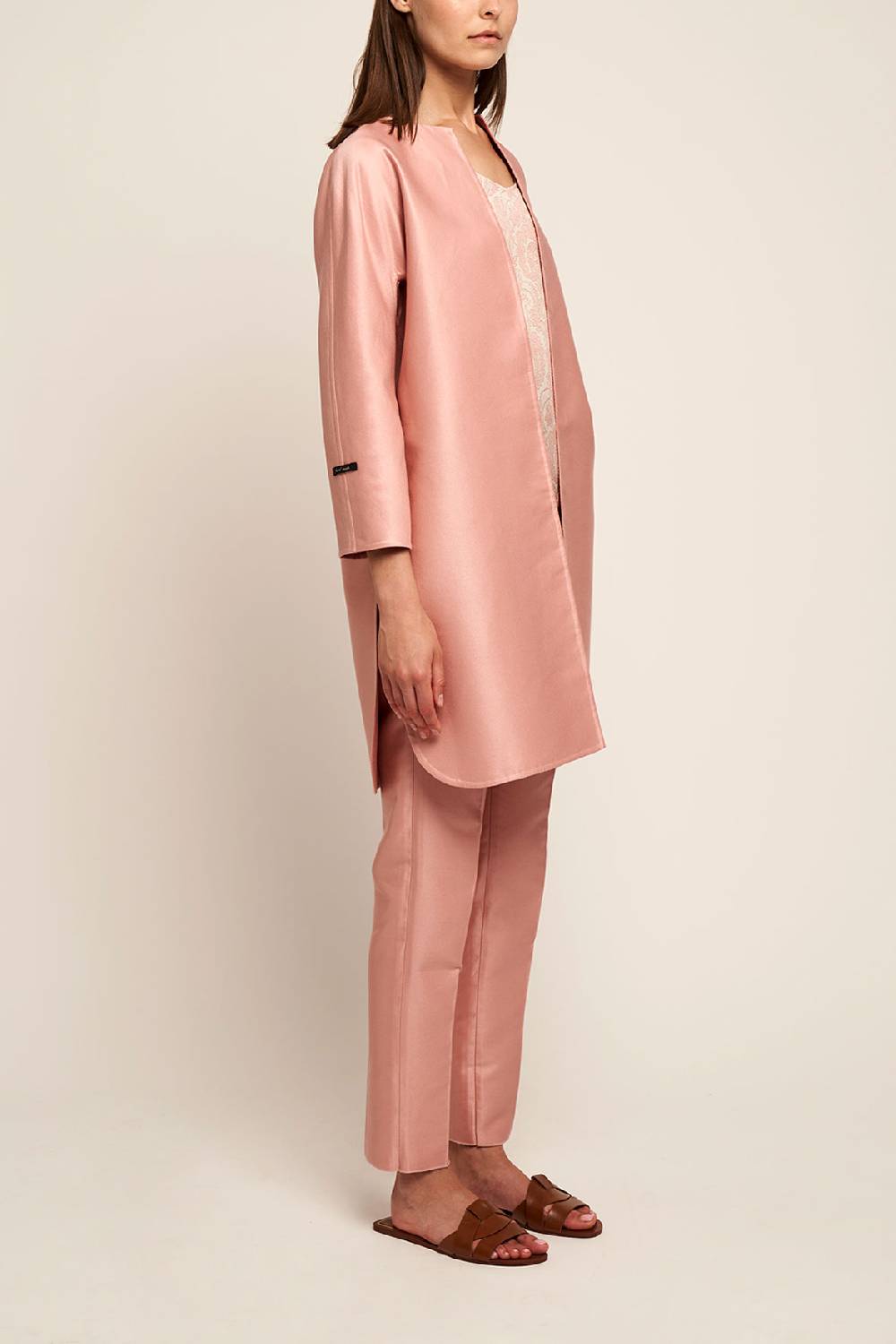 Manzoni 24 Cappotto double cotone-seta con spacchi Qualità