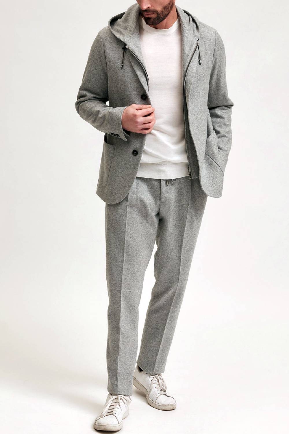 Manzoni 24 Giacca jersey in lana con davantino staccabile Saldi