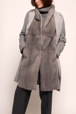 Manzoni 24 Gilet visone con tessuto cashmere Loro Piana Italia