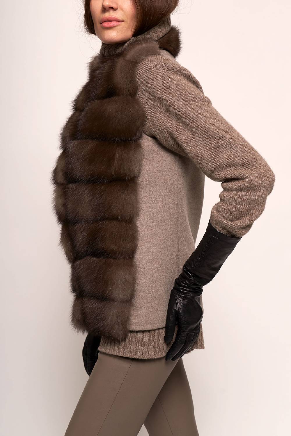 Manzoni 24 Gilet zibellino con tessuto cashmere Loro Piana In Linea