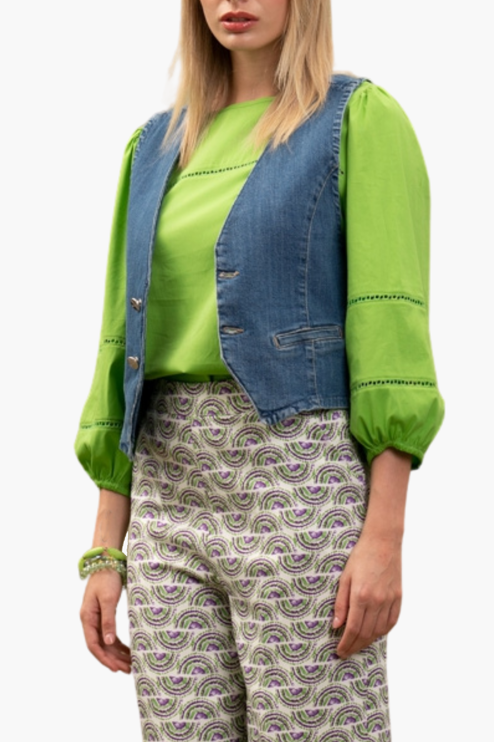 Nualy GILET JEANS Acquista Ora
