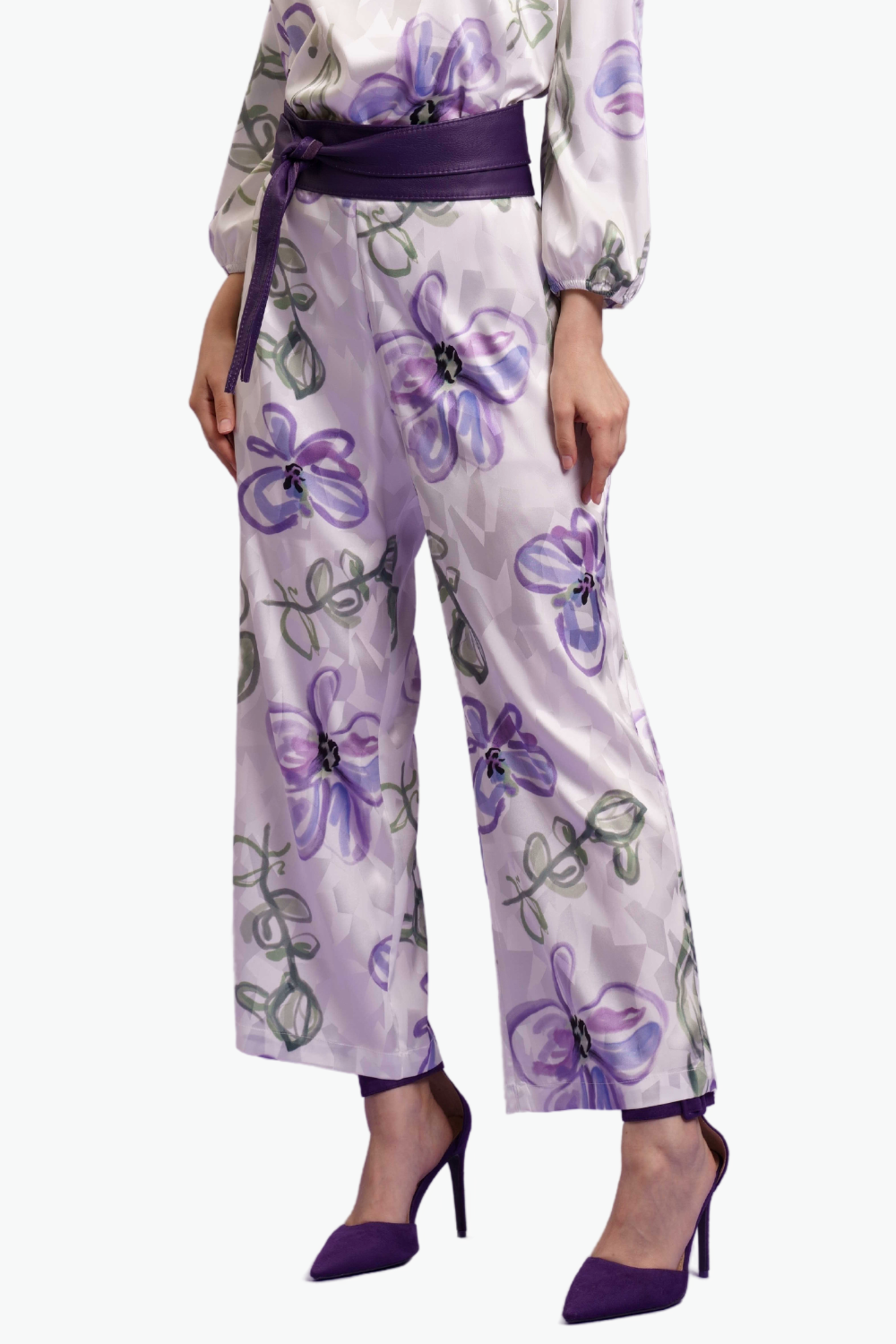 Nualy PANTALONE FANTASIA FIORI Negozio