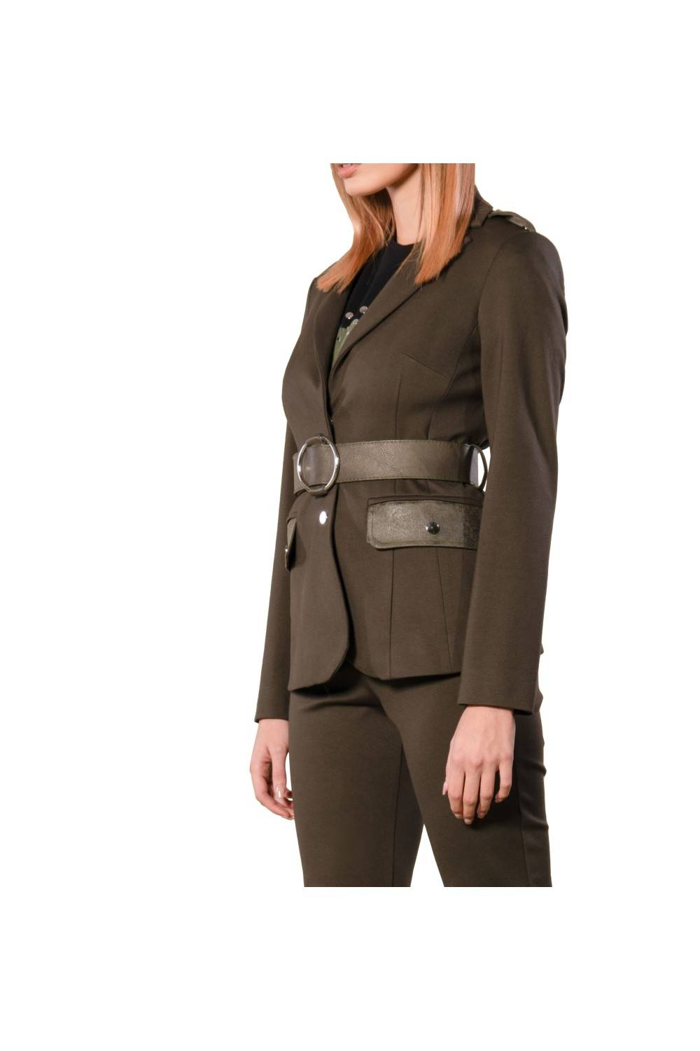 Nualy GIACCA CON INSERTI IN PELLE In Linea
