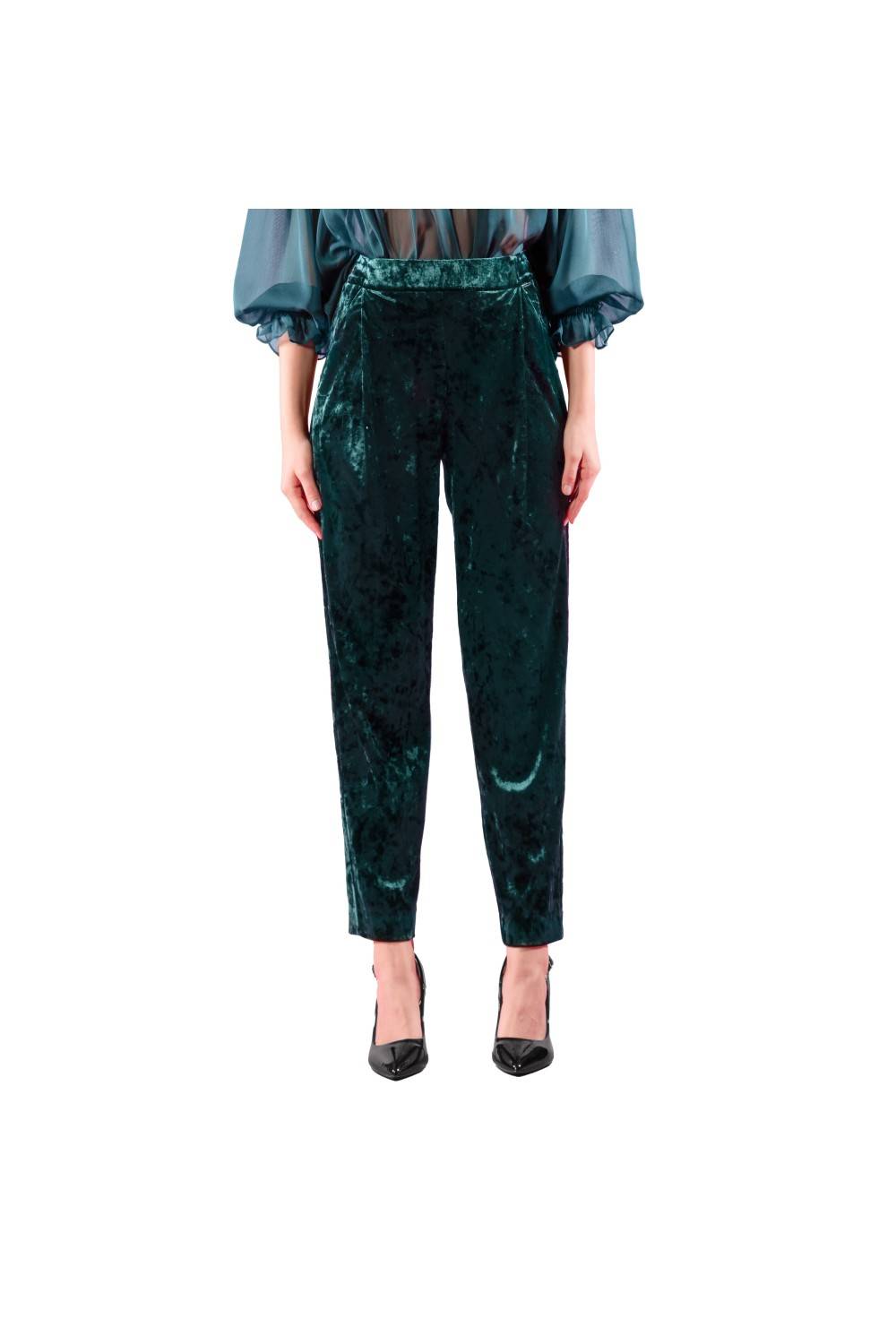 Nualy PANTALONE IN VELLUTO Spedizione Gratuita