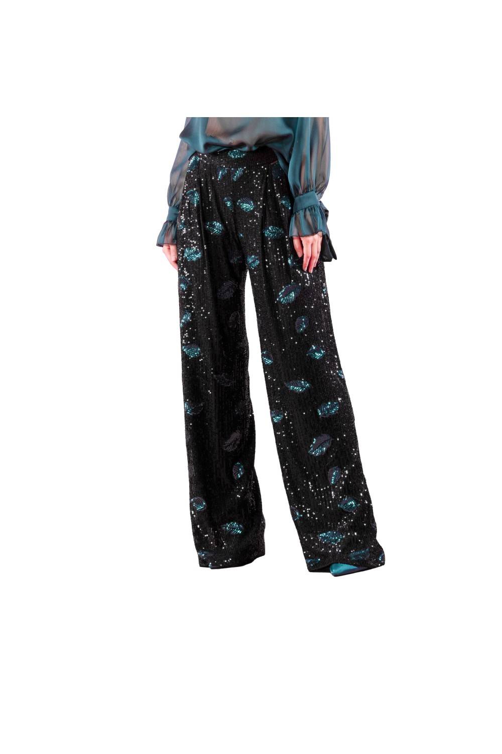 Nualy PANTALONE PAILLETTES Consegna Veloce