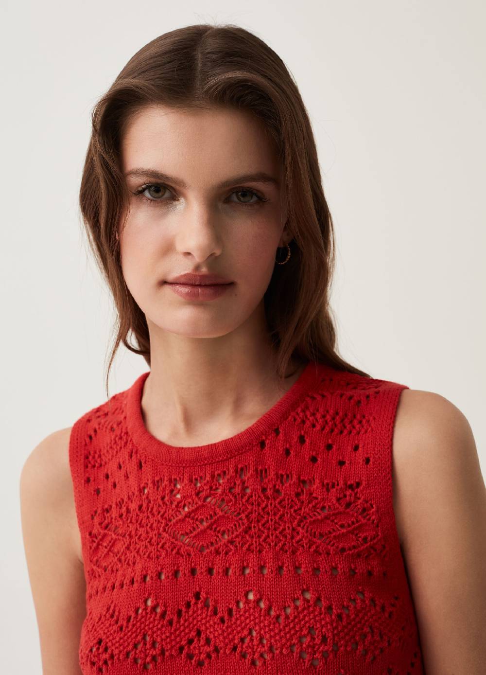 Ovs Tank top in cotone crochet Saldi Di Fabbrica