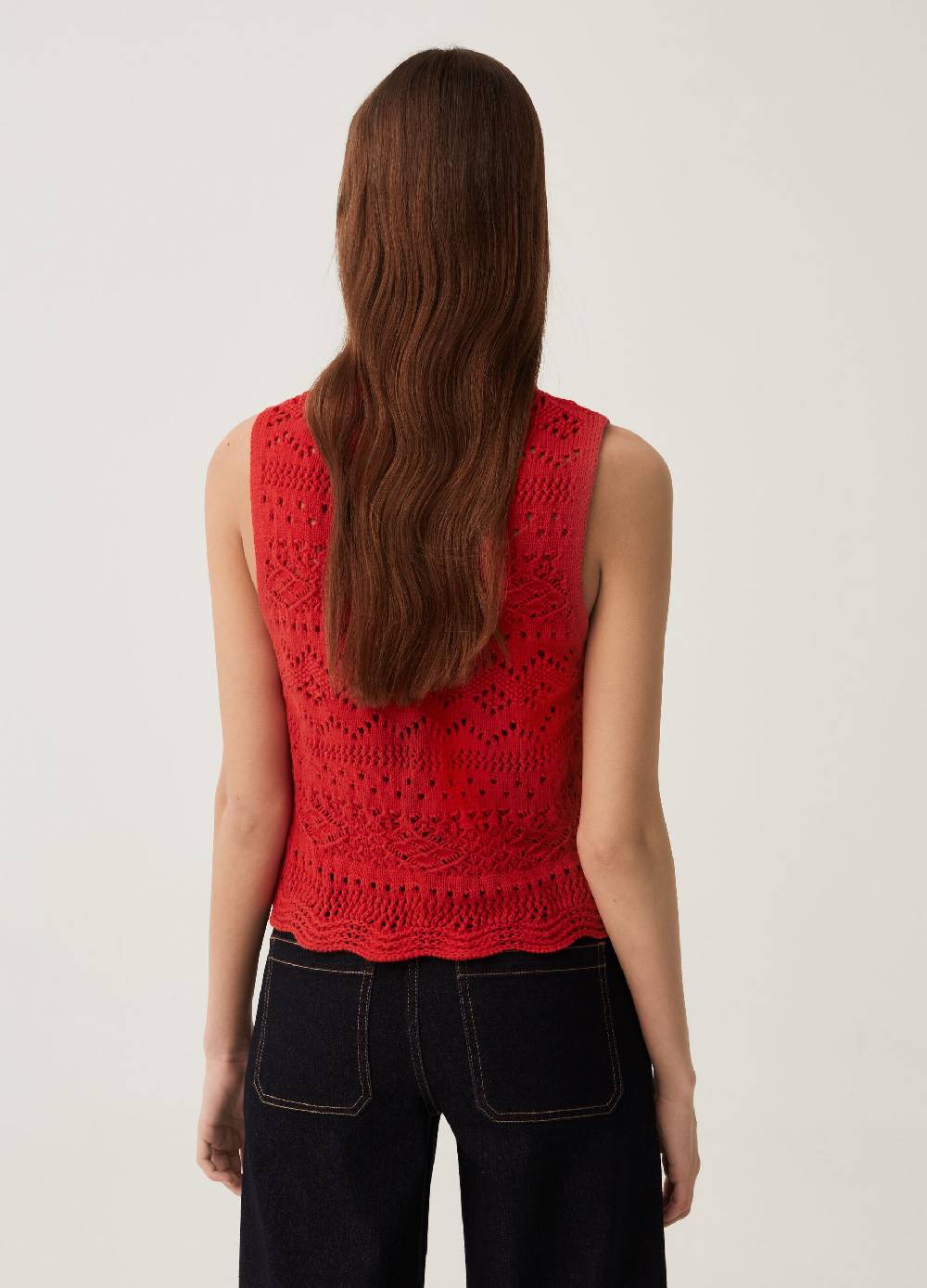 Ovs Tank top in cotone crochet Saldi Di Fabbrica