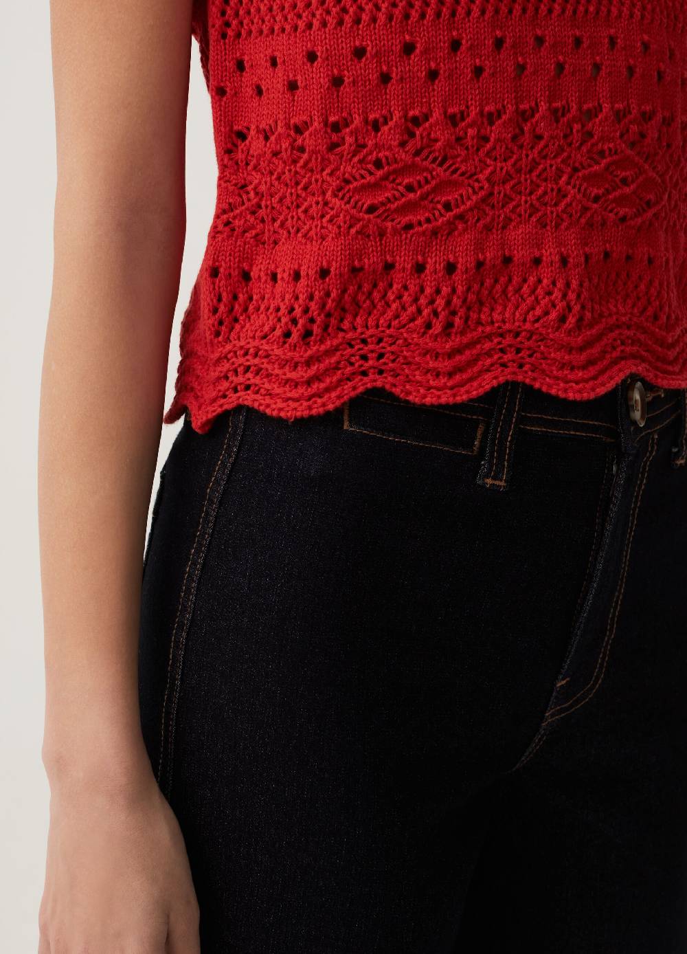 Ovs Tank top in cotone crochet Saldi Di Fabbrica