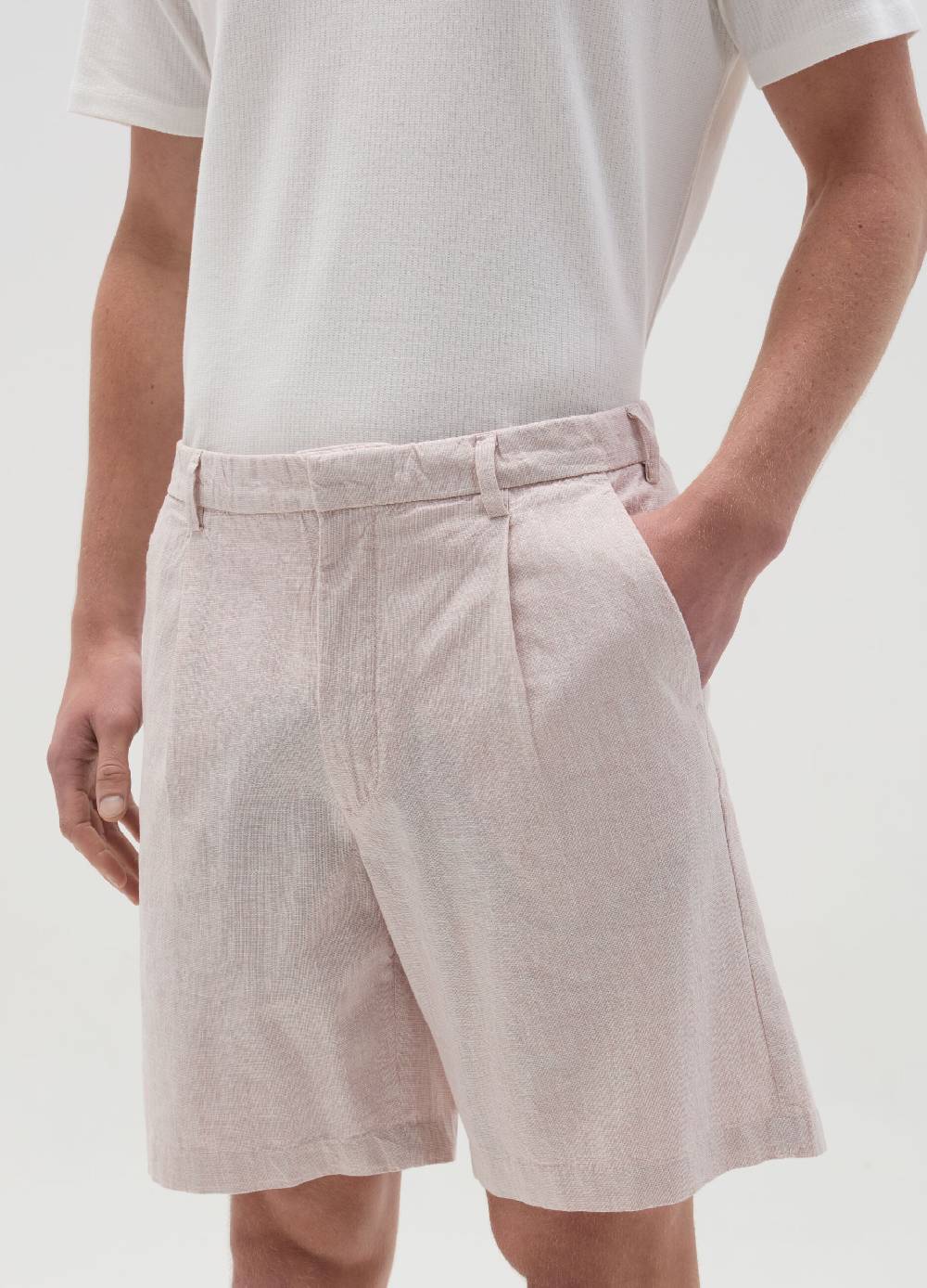 Ovs Bermuda chino in cotone e lino con pinces Qualità