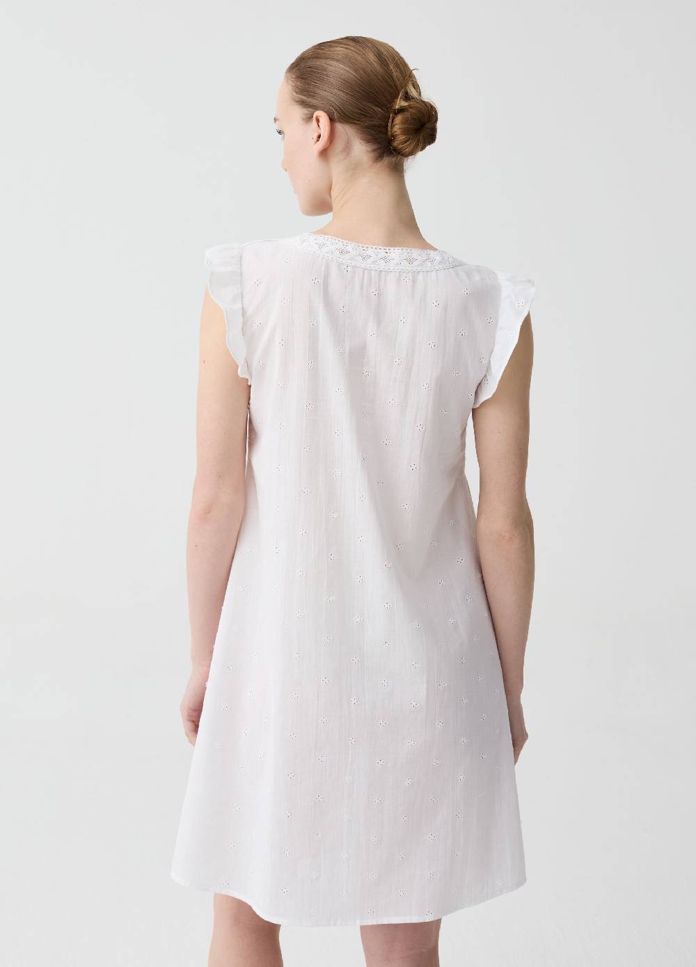 Ovs Camicia da notte in sangallo con volant Vendita Economica