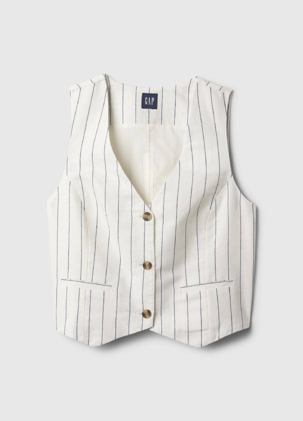 Ovs Gilet in lino e viscosa scollo a V In Linea