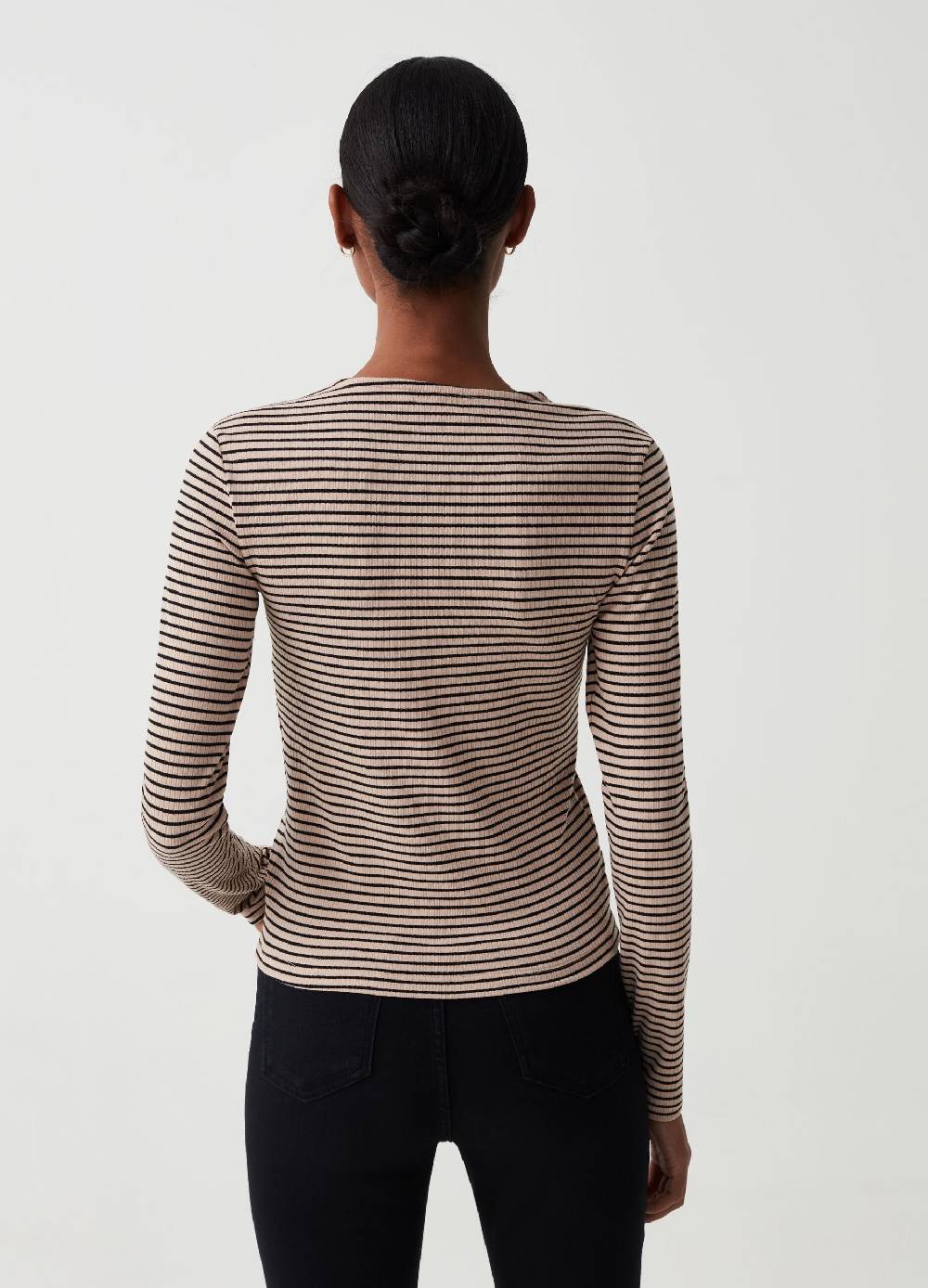 Ovs T-shirt a righe con maniche lunghe e nodo Outlet