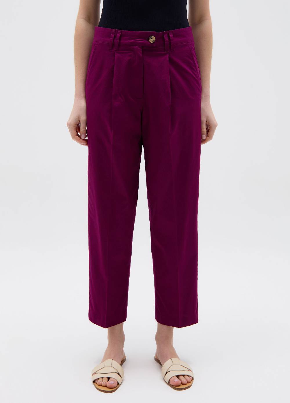 Ovs Pantalone a sigaretta crop con pinces Fino Al -60%