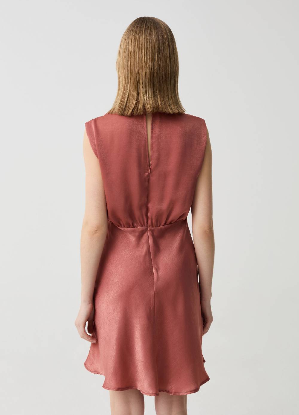 Ovs Abito smanicato in satin con drappeggio In Vendita