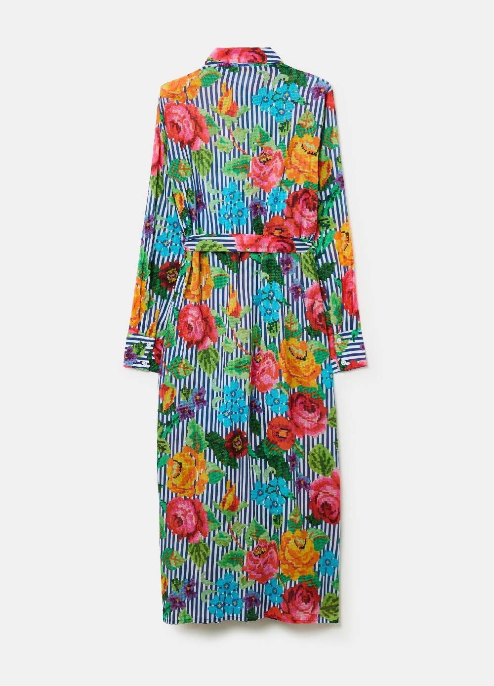 Ovs Vestito chemisier a righe con disegno a fiori Vendita Calda