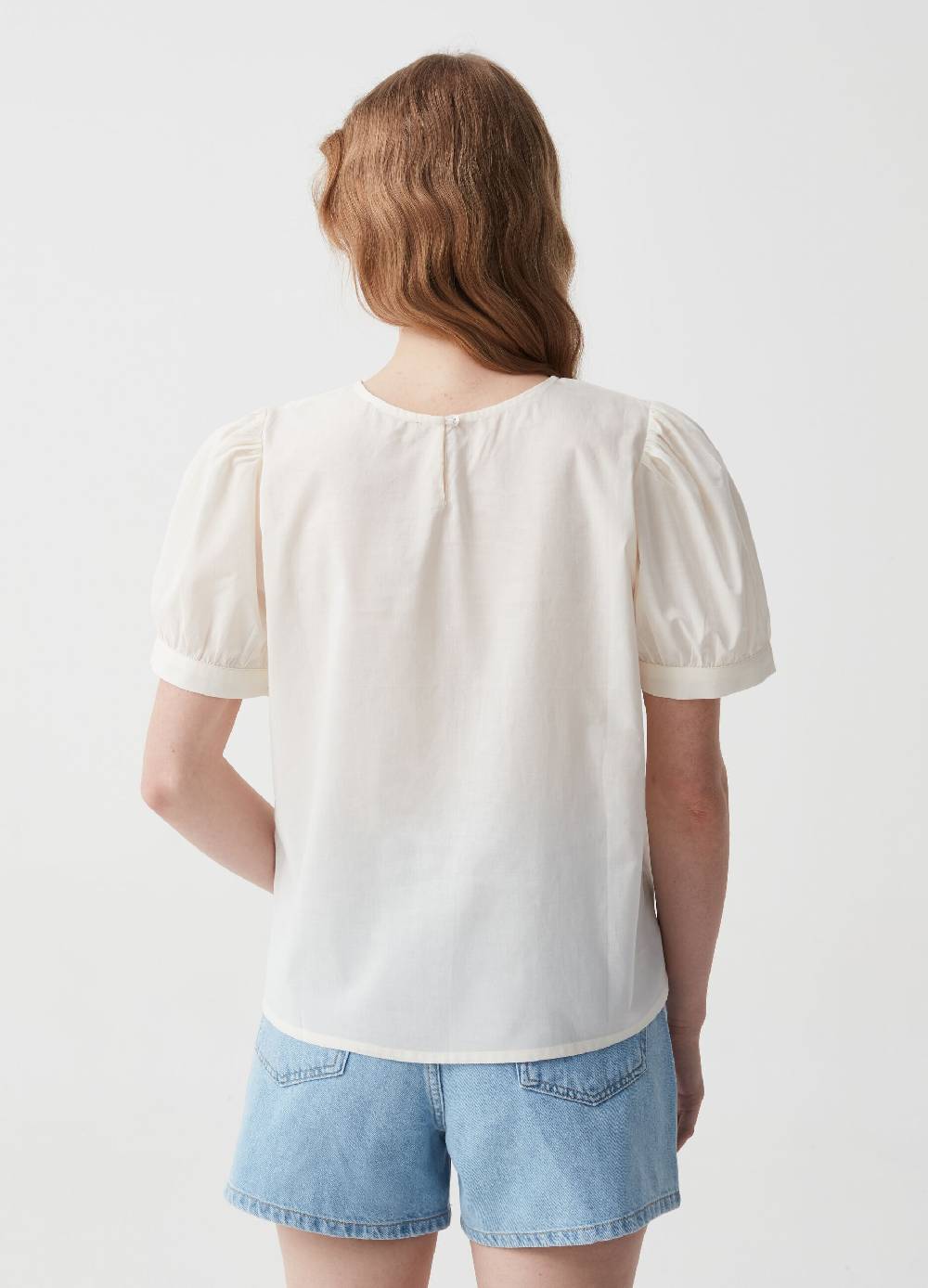 Ovs Blusa in cotone con inserto in sangallo 2025
