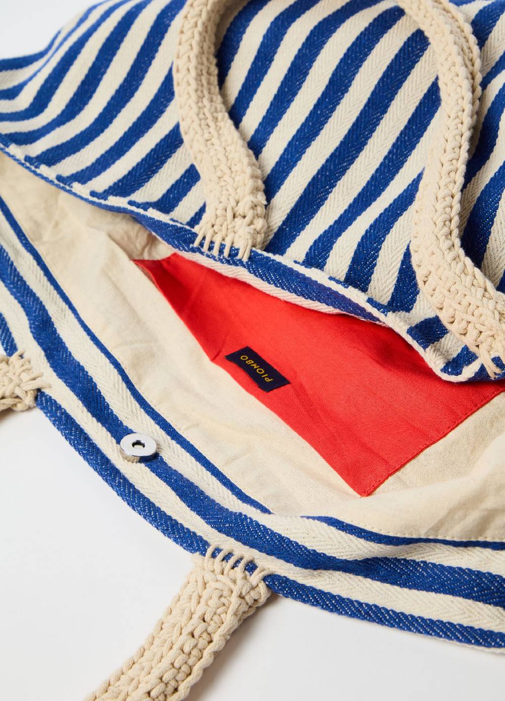 Ovs Maxi shopping bag in cotone a righe Nuovo