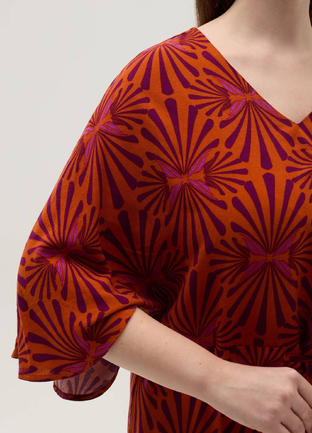 Ovs Vestito lungo stampato in viscosa Curvy Fino Al -60%