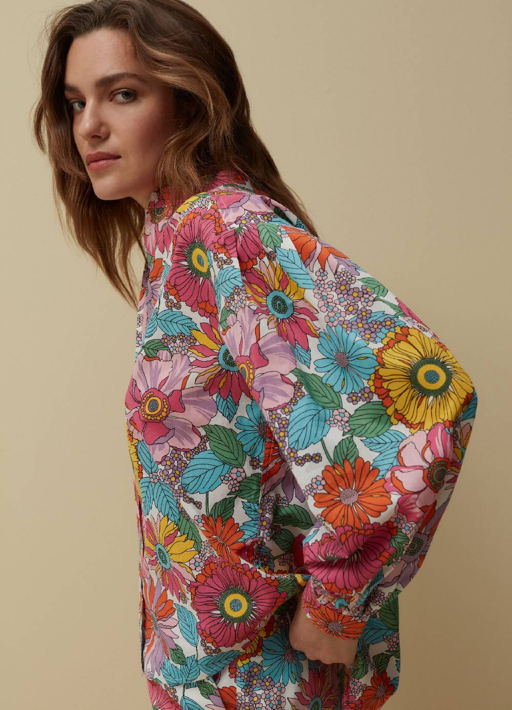 Ovs Camicia in cotone con stampa a fiori Prezzo Ridotto