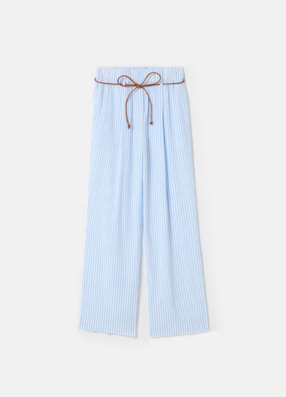 Ovs Pantaloni in seersucker a righe con cintura Offerta