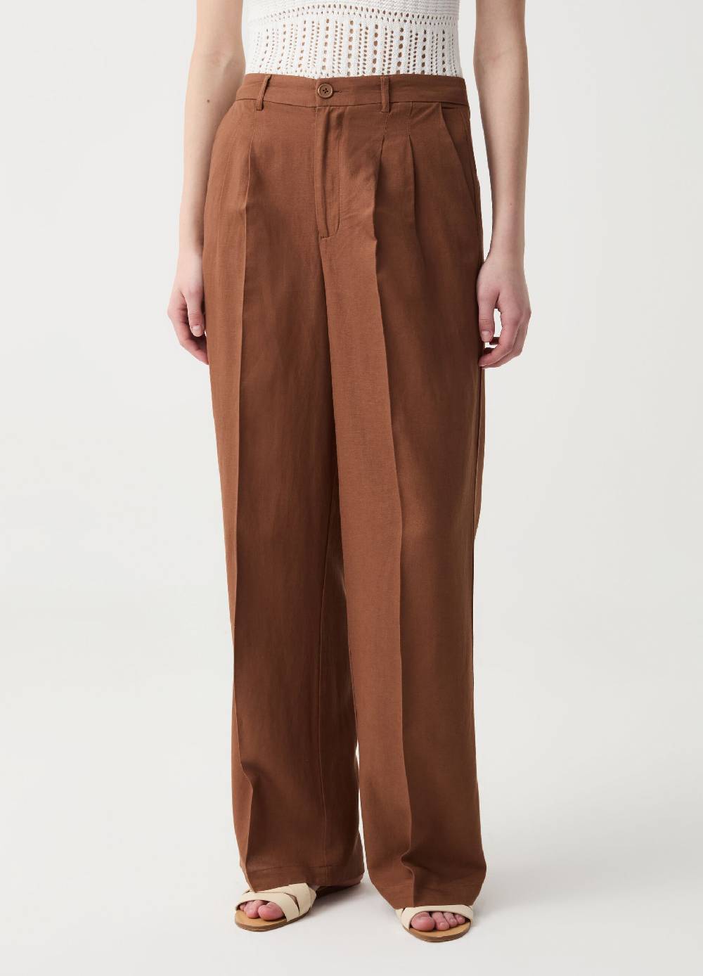 Ovs Pantalone wide leg con pinces In Vendita