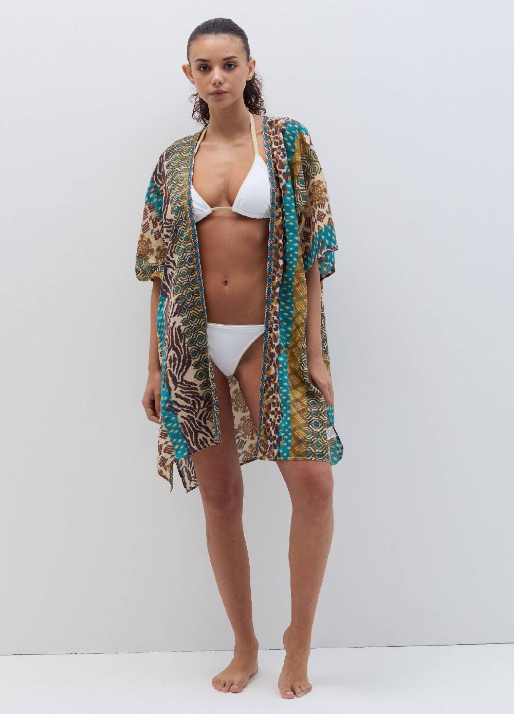 Ovs Kimono aperto copri costume stampa esotica Negozio