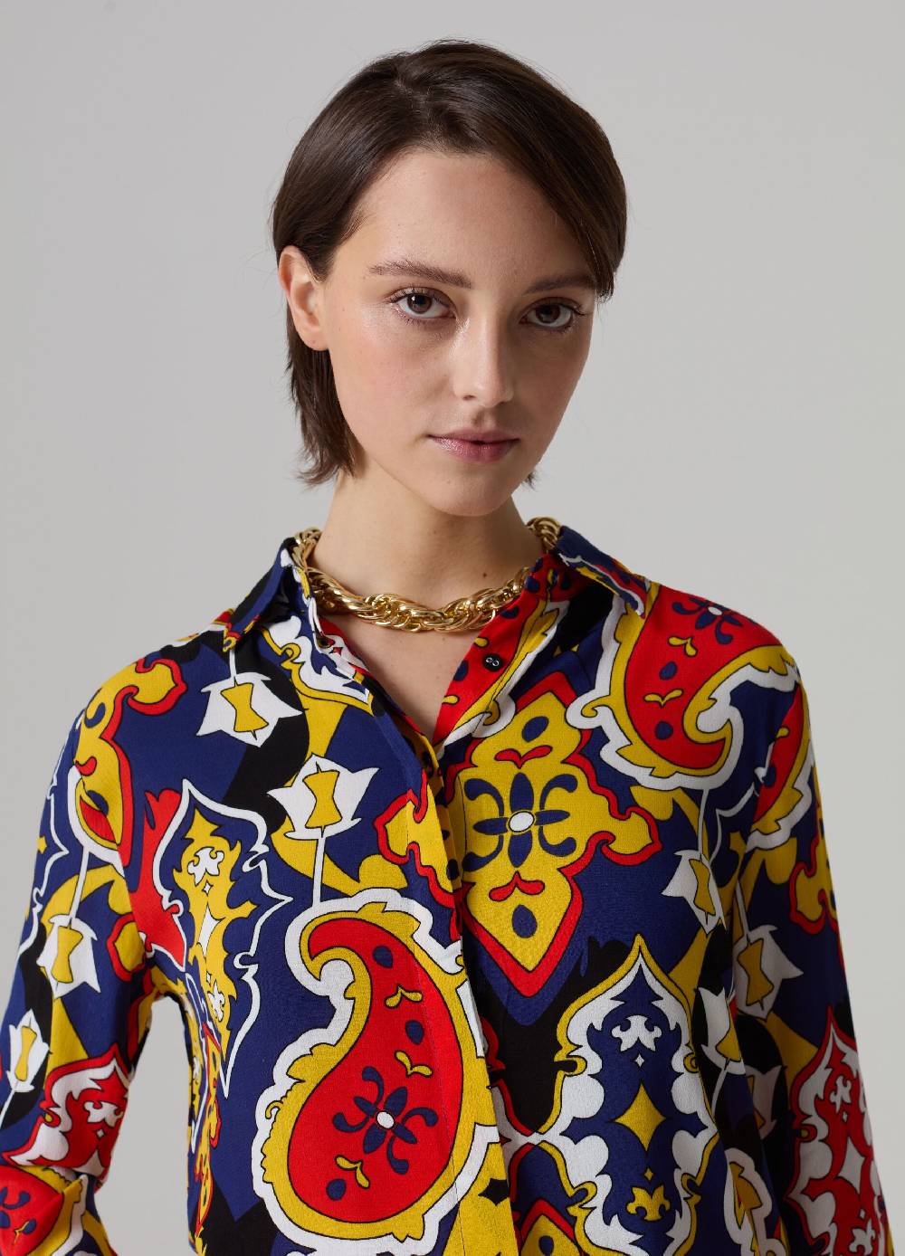 Ovs Camicia in crêpe con stampa all-over Italia