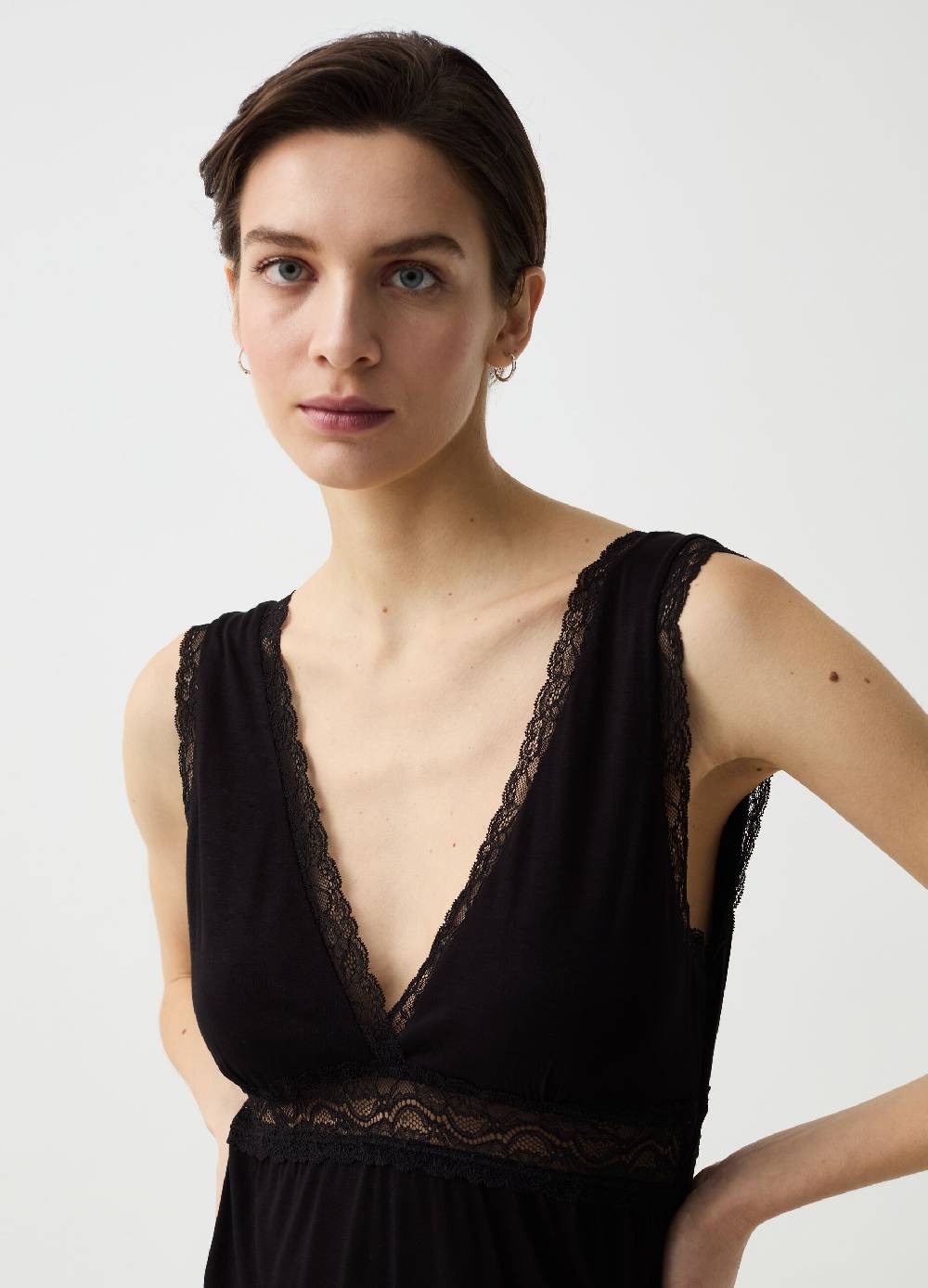 Ovs Camicia da notte in viscosa con pizzo Promozione