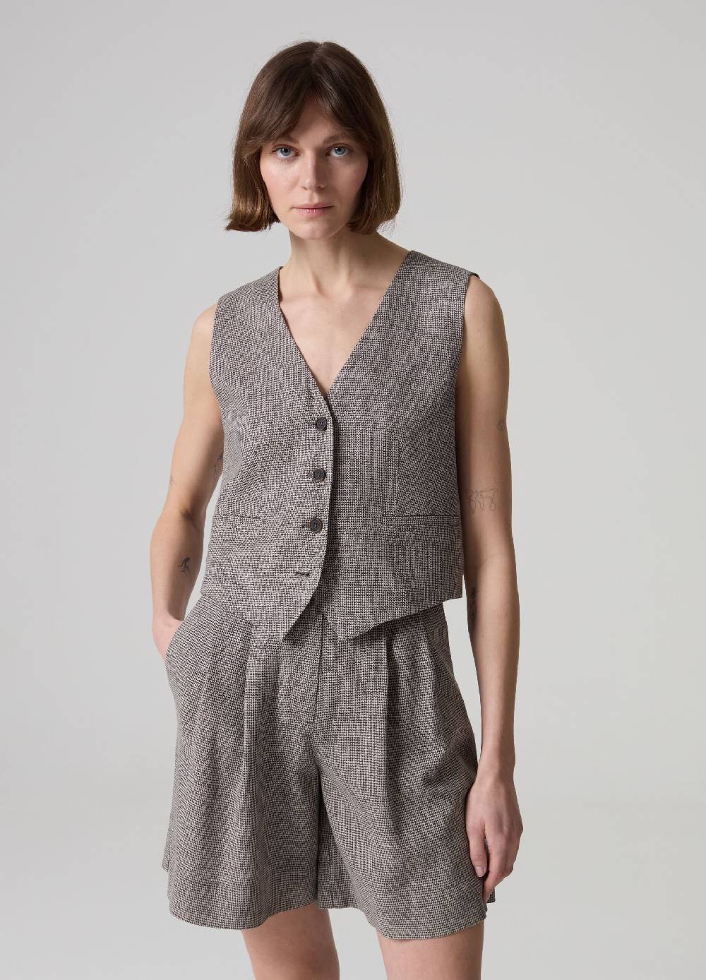 Ovs Gilet sartoriale in lino e viscosa