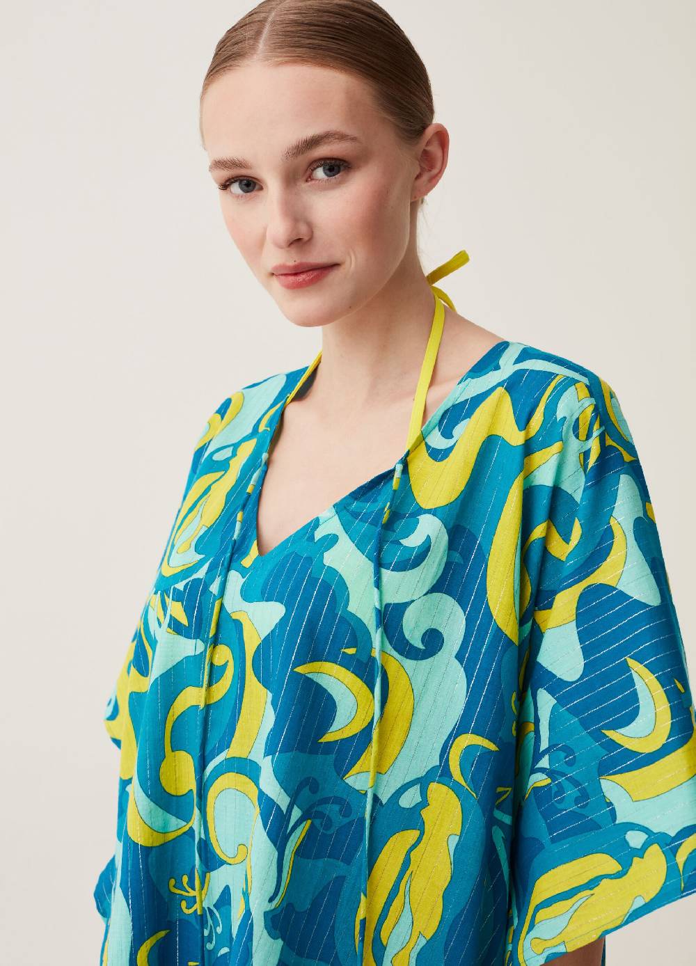 Ovs Poncho copri costume con stampa all-over Saldi