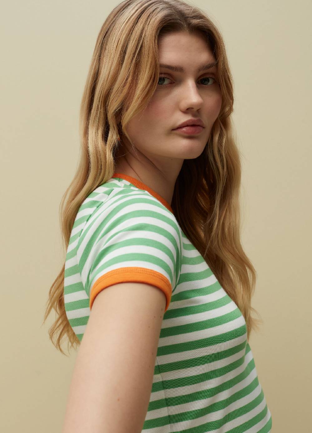 Ovs T-shirt in cotone Supima a righe Offerte