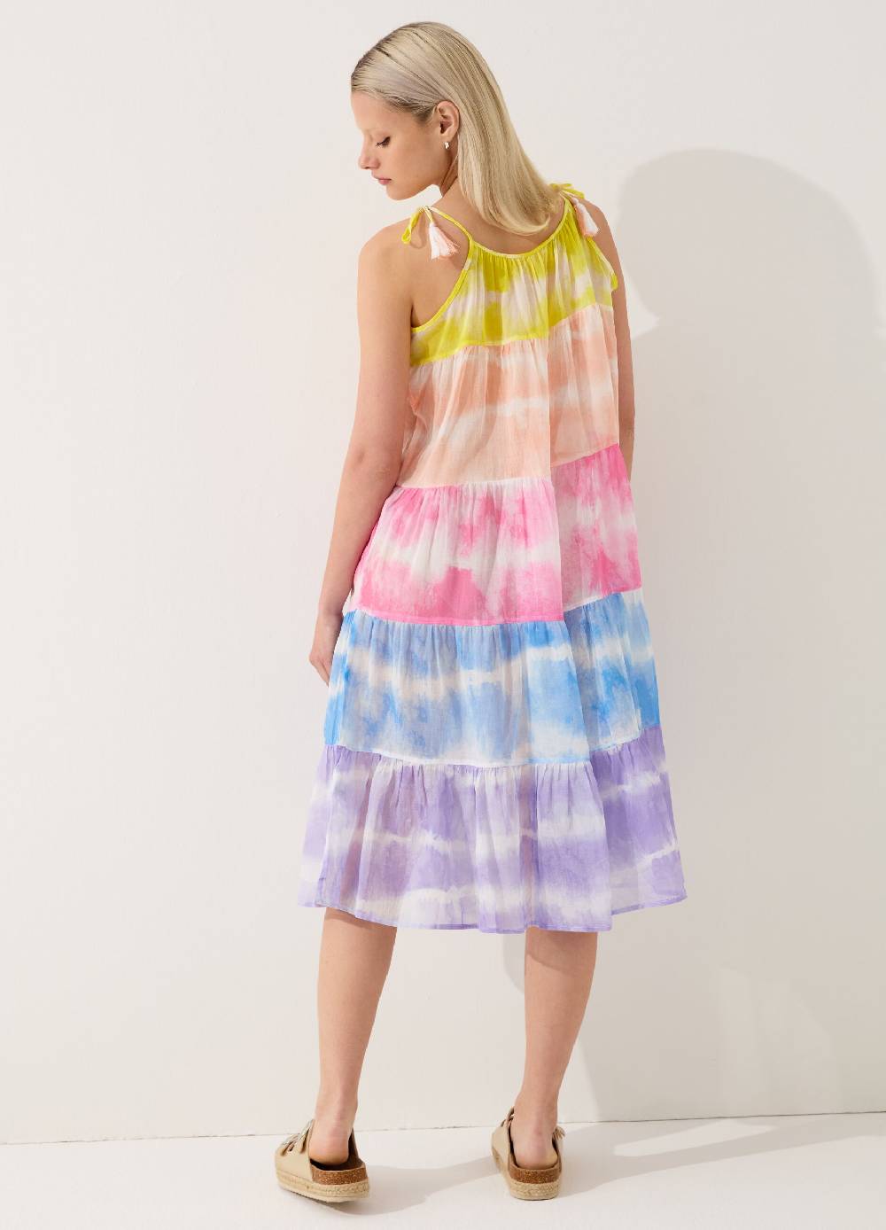 Ovs Vestito copri costume a balze Tie Dye Nuova